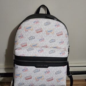 Michael Kors White and Black Men's Backpack